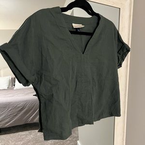 Corduroy Style Short Sleeve Top